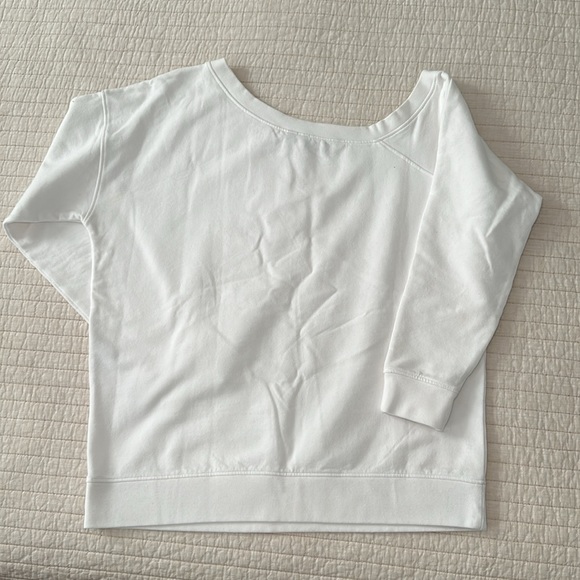 Baukjen,sweatshirt/top,asymmetrical neckline. White, size US 6/ UK 10. Worn once - Picture 2 of 3